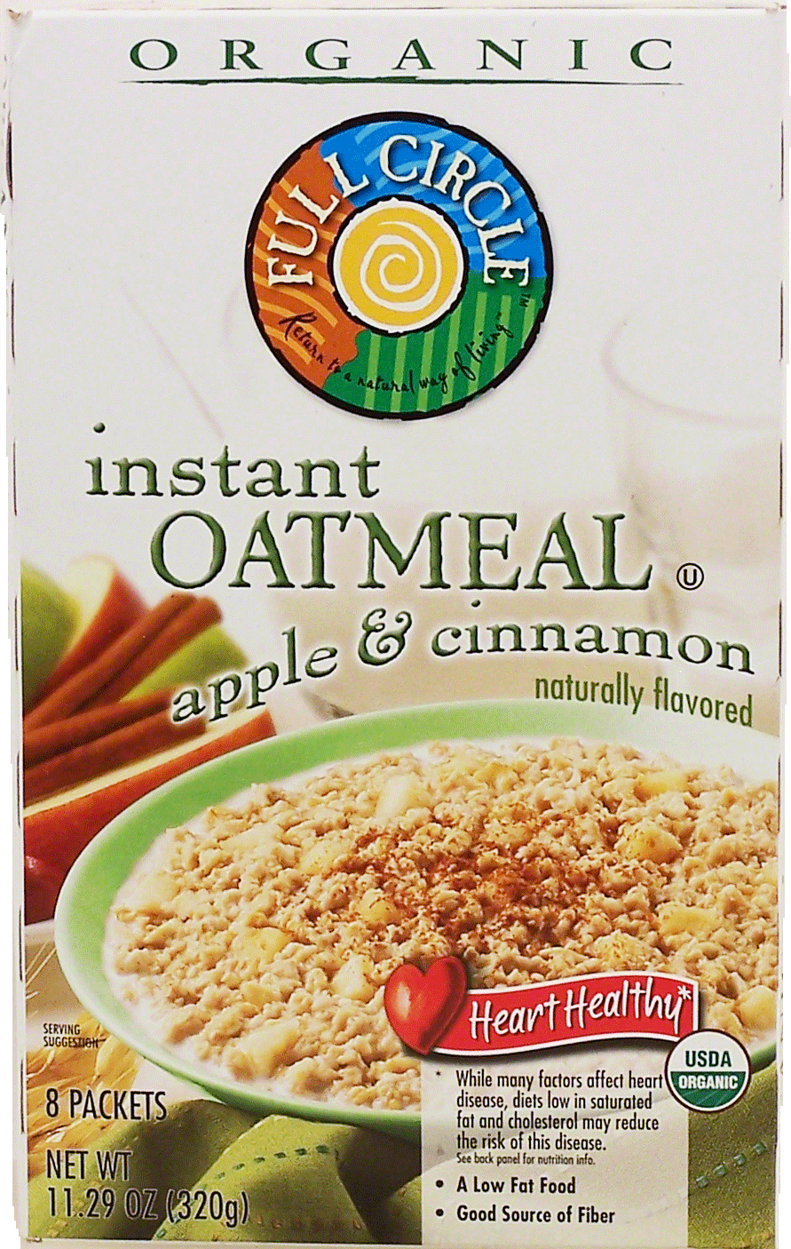Full Circle&nbsp;Organic&nbsp;apple & cinnamon instant oatmeal, 8-packets Full-Size Picture